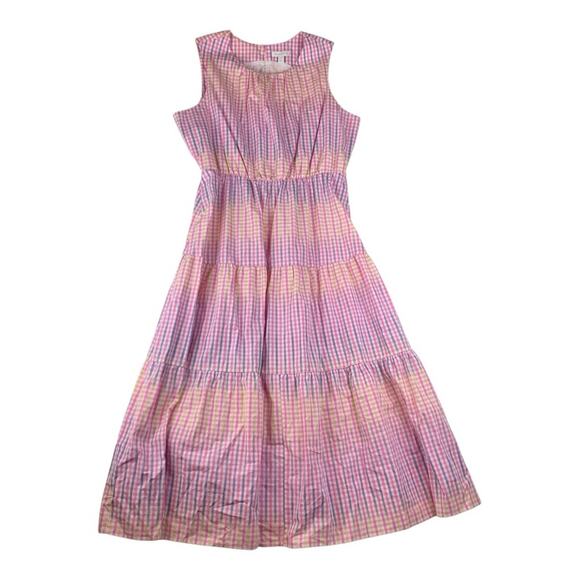 Charter Club women's XL gingham tiered midi dress sun sundress party new - Picture 2 of 11